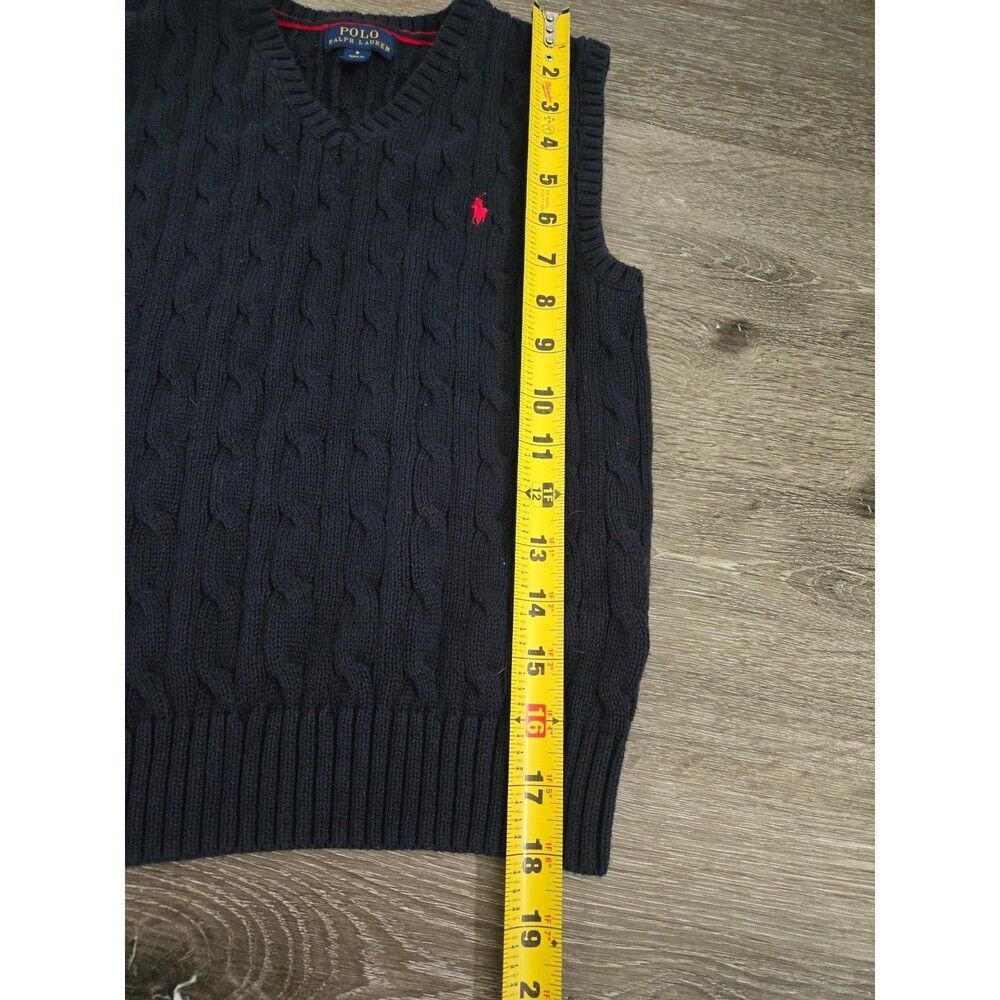 Polo Ralph Lauren Cable Knit Sweater Vest Blue boys size 6 Classic Preppy - Picture 9 of 12